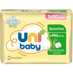 Uni Baby Sensitive Bambu & Pamuk Özü Islak Mendil 3 x 50'li