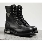 Harley Davidson 025M100553 Colmar Siyah Baskılı Deri Erkek Bot Kışlık Rahat Tabanlı 40 Numara