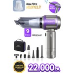Auhma AHV-09 Kablosuz Taşınabilir Araç İçi El Süpürgesi | 22000PA Güçlü Vakum | 4’ü 1 Arada Çok Amaçlı Temizlik