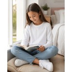 Fasıla Giyim Beyaz Unisex Çocuk Sade Uzun Kollu Tişört - 10 Yaş