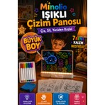 Minolio LED Işıklı Çizim Tahtası 30X20 cm Büyük Boy 7 Adet Kalem Hediye