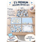 Cango Home Premium 5'li Yıkanabilir 35X45CM Beslenme Örtüsü Seti Okul ve Bebek Için Uygundur 5CGBS100
