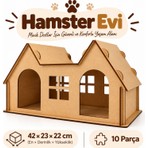 Algwood Ahşap Hamster Evi 10 Parça Mdf Hamster Yuvası 42 × 23 × 22 cm