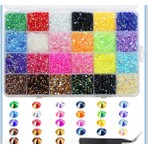 Yiğit Aksesuar Rengarenk 24 Renk 14.000 Adet Yapıştırma Taş SS16(4 Mm) Bedazzling Kit Cımbız Hediyeli