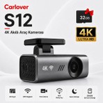 Carlover S12 4K Araç Kamerası 2160P Geniş Açı 145° Wi-Fi Özellikli Gece Görüşlü