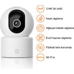 Smart Camera C302 - 3MP 2K 360 AI  İnsan ve Evcil Hayvan Algılama Akıllı Ev Kamerası (Xiaomi Türkiye Garantili)