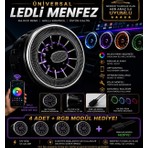 4’lü Mercedes Tip Rgb Led’li Yuvarlak Menfez Seti – 64.000 Renk