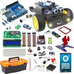 Mey İthalat Arduino ile Uyumlu 2WD Robot Araba ve Başlangıç Seti - Uno R3-92 Çeşit 317 Parça - Engelden Kaçan Akıllı Robot Yapım Kiti - Stem Kodlama Eğitimi