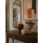 Feray Home Dekoratif - Salon Seti Kahverengi Zebra Ceramic Desen Gold