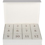 Baleza 12'li Mıknatıslı Boş Advent Calendar Kutusu Beyaz - Yılbaşı, Yeni Yıl ve Doğum Günü Sürprizi İçin 12 Gözlü Sert Mukavva İçi Boş Hediye Kutusu