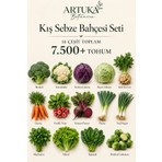 ARTUKA Kış Sebze Bahçesi Tohum Seti 14 Çeşit 7.500+ Tohum | Brokoli, Karnabahar, Kırmızı & Beyaz Lahana, Kereviz, Havuç, Fındık Turp, Pancar, Pırasa, Yeşil Soğan, Maydanoz, Marul, Ispanak, Brüksel Lahanası