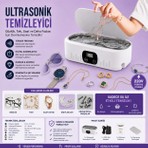Dress Art D.art And Tech Gözlük Takı Temizleme Makinesi Ultrasonik Temizleyici  220V Dijital Yıkama Cihazı