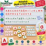 Green Class Mıknatıslı Dik Temel Büyük ve Küçük Harfler Seti - 87 Parça