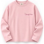 Cigit Sloganlı Uzun Kol T-Shirt 2-10 Yaş Pudra Pembe