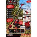 Atak Profesyonel 16 Ah Lityum Akülü Zeytin ve Meyve Hasat Makinesi - 1,70M-3,00M Teleskobik Karbon Sap