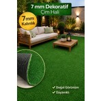 Talvora Home 7 mm Kaymaz Taban Çim Halı – Yapay Çim, Bahçe Balkon Teras Dekoratif Dış Mekan Halısı, Kolay Temizlenebilir
