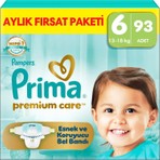 Prima Bebek Bezi Premium Care 6 Numara 93 Adet Aylık Fırsat Paketi