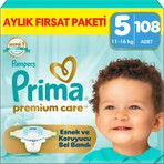 Prima Premium Care Aylık Fırsat Paketi 5 Numara 108 Adet Bebek Bezi