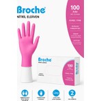 Broche Pudrasız Nitril Eldiven Pembe 100'LÜ