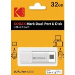 Kodak 32GB 3.2 Gen1 Type-C + USB Bellek (K200W)