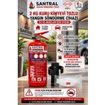 Santral Abc Kkt 2 kg Kuru Kimyevi Tozlu Yangın Söndürme Tüpü TEKNE İÇİN ALMAYIN!!! Ev ve Araçlar İçin Uygun.TEKNE İÇİN ALMAYIN!!!