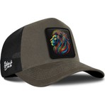 BlackBörk Haki-Siyah Trucker Şapka Aslan Logolu