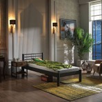 Unimet Asos-S Metal Karyola Siyah Modern Tasarım 90x190/90x200/120x200 Konfor Destekli Latalı