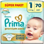 Prima Premium Care Süper Paket 1 Numara 70 Adet Bebek Bezi