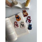 Tiny Stories TR Mıknatıslı Kitap Ayracı - Sonbahar Kedi Temalı-3/6 Adet