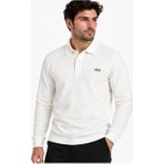 Lacoste  Polo Yaka  Çıtçıt Kapama Ekru Uzun  Kol  Dar Kesim  Sweatshırt
