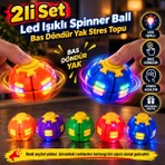 Eba Home LED Işıklı Bas Döndür Yak Stres Topu Stres Giderici Mekanizmalı Renkli Fidget Spinner Ball Spinball Top Oyuncak