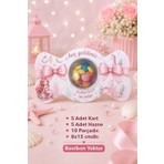 Emtory Gift Deniz Kızı Pembe Kurdele Model Şeker Kutusu - Mevlid Hediye Kutusu - Doğumgünü Hediyelik - 5 Adet