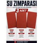 Cnr Zımpara Far Parlatma Su Zımparası Seti 3'lü 500 1000 2000 Kum Oto Boya Seramik Metal Ahşap Için