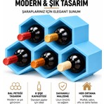 Yensa Modern Yatay Tasarım 5 Hazneli Şarap Şişe Stant Organizer 3 D Baskı Şık Tasarım
