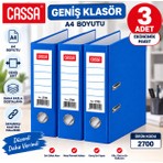 Cassa 7280 Geniş Klasör A4 Mavi – 3 Adet Avantajlı Paket