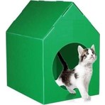 Yeşil Bereks Kedi Evi & Yuvası Konforlu Tasarım PP Plastik Malzeme ile 35x47x52 cm Su Geçirmez