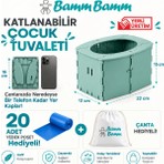 Bamm Bamm Katlanabilir Çocuk Tuvaleti, Portatif Lazımlık 50 kg Taşıma Kapasiteli Kolay Temizlenebilir