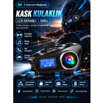 Intercom Bağlantılı Radyolu LCD Ekranlı Işıklı Su Geçirmez Motor Kask Kulaklık Müzik Çalar Q58 Max