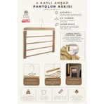 NYN Ahşap 7795 4 Katlı Pantolon Şal Askısı Renk Naturel