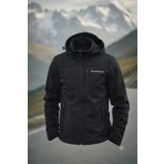 Snowmount Siyah Renk Trail Softshell Su İtici Rüzgar Geçirmez Kapüşonlu Ceket Mont