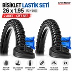 Servis Bisiklet Lastik Seti 26 x 1.95 - Dış ve İç Lastik 2'li - Yeni Seri Yüksek Performans