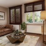 Brillant Kızıl Kahve %100 Orijinal Ahşap Jaluzi Perde 50 mm Ofis Modern ve Tüm Mekanlar Için