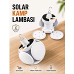 Kamp Lambası Işıldak Beyaz Işık Güneş Enerjili Solar Aydınlatma 5 Kanatlı Katlanabilir