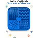 Arbolos Kedi ve Köpekler Için Silikon Yavaş Yeme ve Yalama Matı Mavi