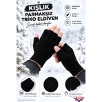 Axe Sportswear Siyah Kışlık Parmaksız Triko Eldiven Erkekler İçin Dayanıklı ve Sıcak Tutma Özelliği