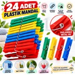 GEEN Plastik Mandal Seti Çamaşır Mandalı 24 Adet