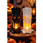 Printella 31 Ekim Halloween Dekoru 2'li Korku Temalı Dekoratif Mum Seti + 2 LED Mum Hediyeli