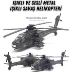 cm Sesli Işıklı Metal Helikopter Oyuncak – Çek Bırak Ses ve Işık Dayanıklı Model Helikopter