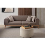 Edsy Home Rebull Modern Koltuk Takımı Kahverengi 3+3+1 Orta Sert Yataklı Ahşap Ayaklı