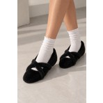 Nazar Shoes Ultra Yumuşak Bantlı Peluş Kadın Ev Babeti
